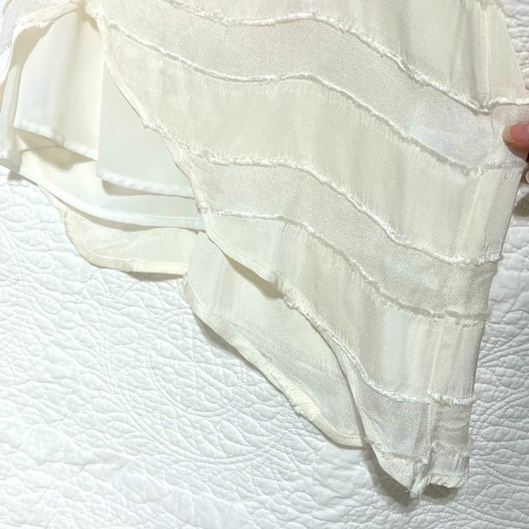 TROUVE Ivory Boho Tiered Fringe Flowy Tank Top, Size X-Small - #242 - Picture 13 of 14